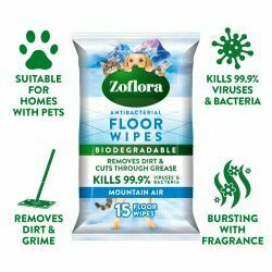 Zoflora Pet Biodegradable Antibacterial Floor Wipes, 15's